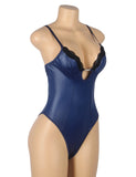 Blue Sexy Egypt Faux Leather Bodysuit