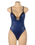 Blue Sexy Egypt Faux Leather Bodysuit