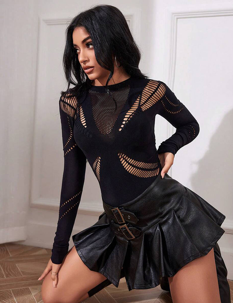 Black Stretchy Fishnet Bodystocking