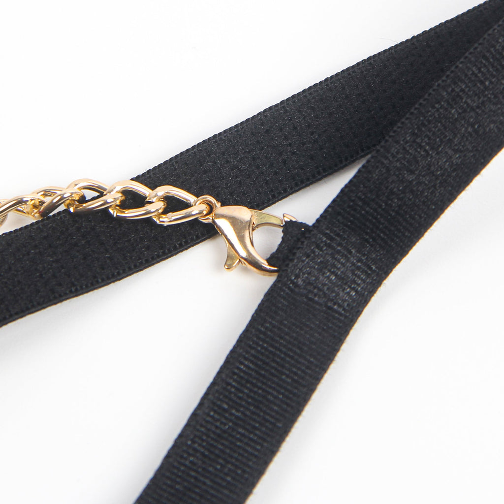 Burgundy Removable Chains Faux Leather Lace Sexy Egypt Lingerie