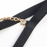 Burgundy Removable Chains Faux Leather Lace Sexy Egypt Lingerie