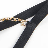 Burgundy Removable Chains Faux Leather Lace Sexy Lingerie