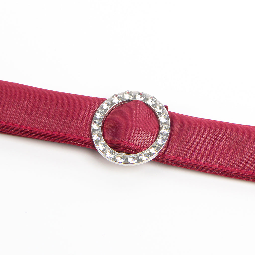 Burgundy Removable Chains Faux Leather Lace Sexy Lingerie