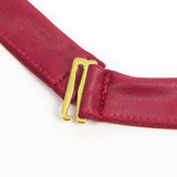 Burgundy Removable Chains Faux Leather Lace Sexy Egypt Lingerie