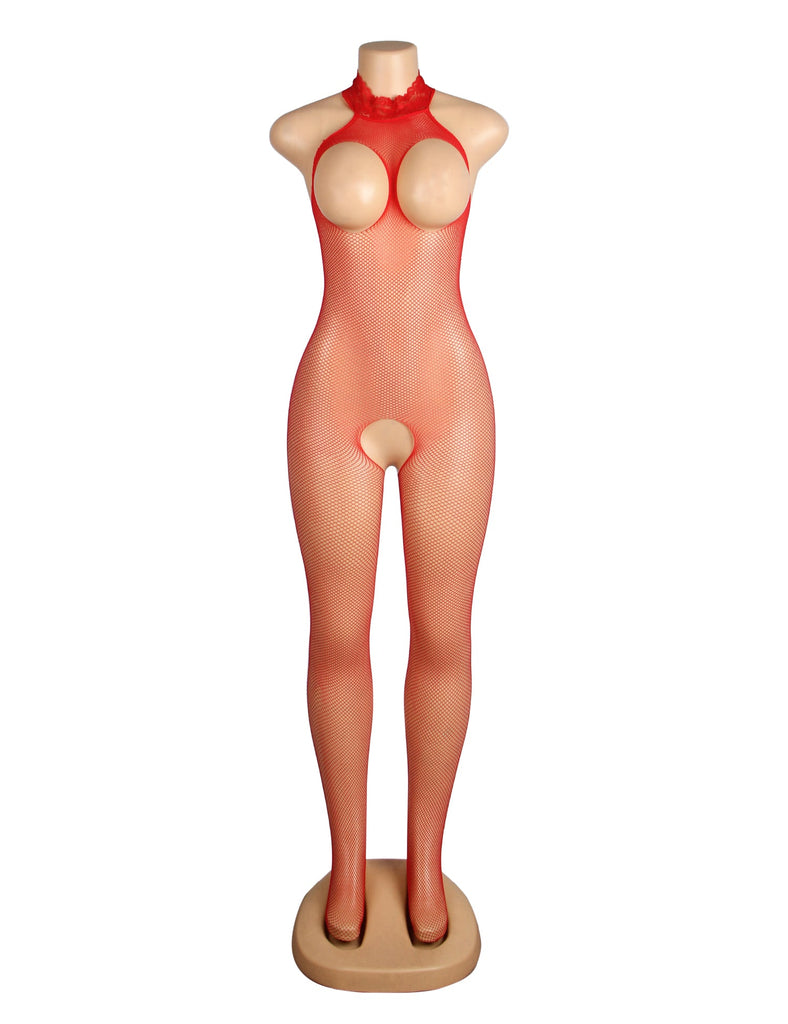 Red Mesh Bustless One-piece Stockings Egypt