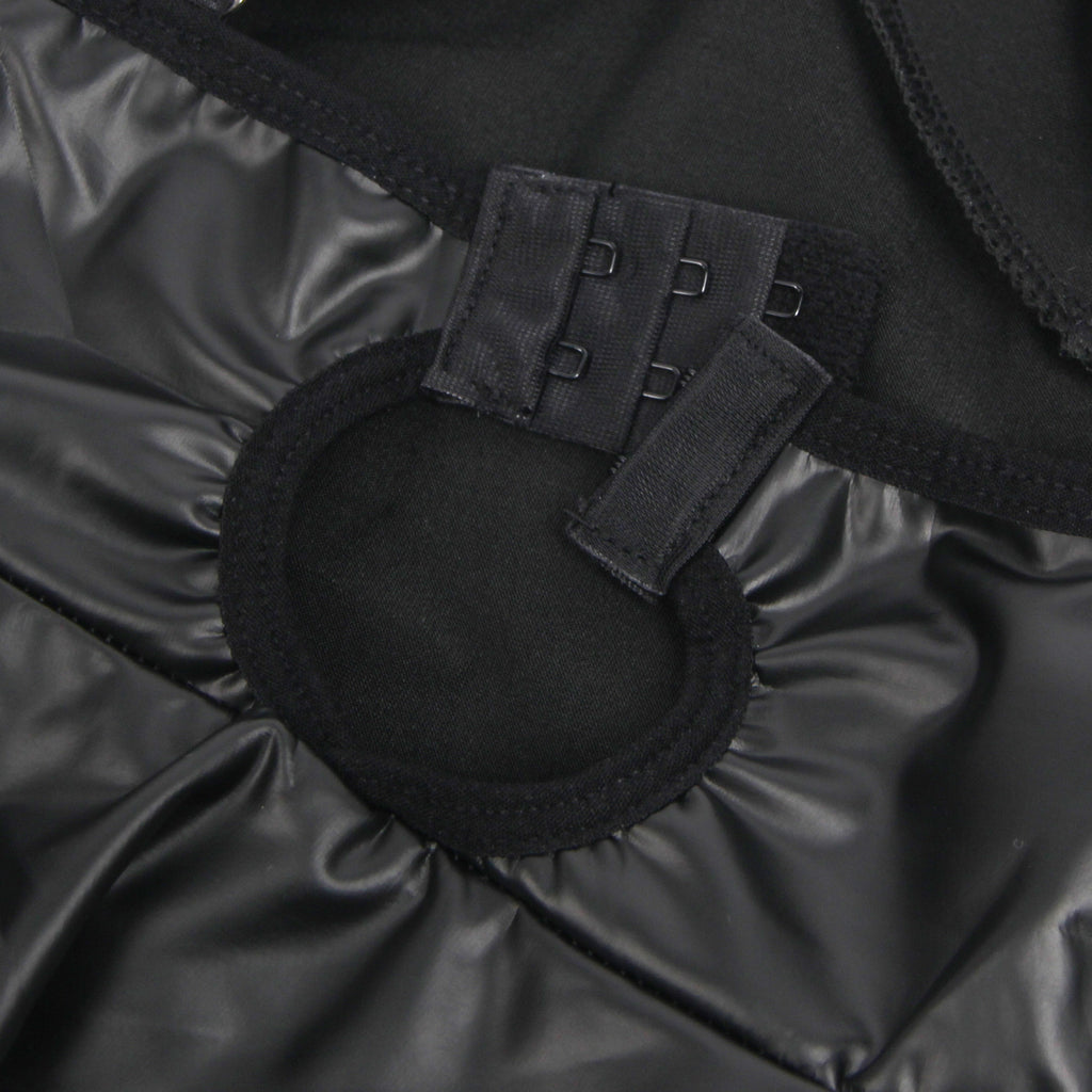 Black PU leather Suspender Sexy Nightdress