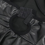 Black PU leather Suspender Sexy Nightdress