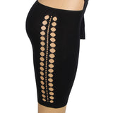 Black Sexy Egypt Long Sleeves Hollow Cut Bodystocking Set