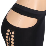 Black Sexy Egypt Long Sleeves Hollow Cut Bodystocking Set
