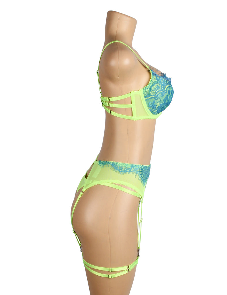 Spliced Eyelash Lace Bra Egypt Set