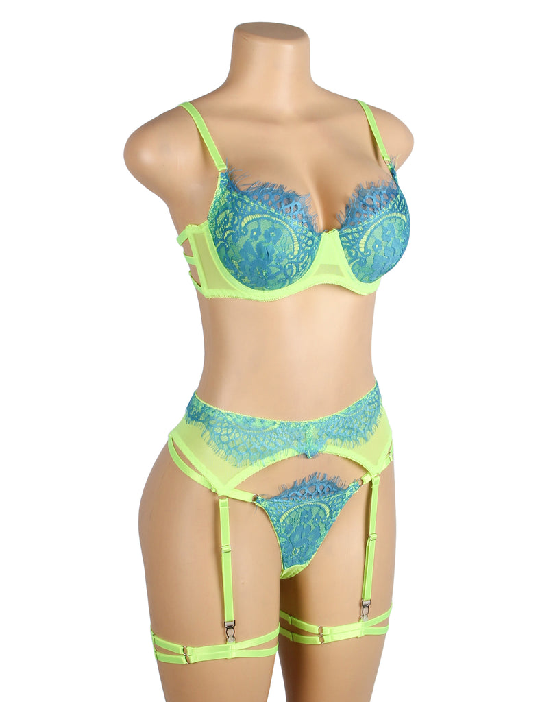 Spliced Eyelash Lace Bra Egypt Set