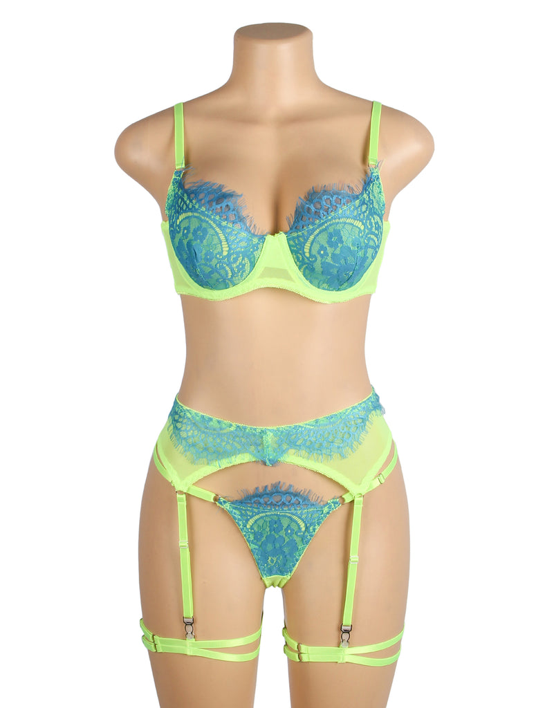 Spliced Eyelash Lace Bra Egypt Set