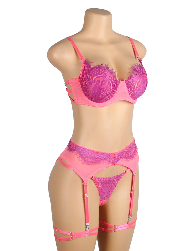 Spliced Eyelash Lace Bra Egypt Set