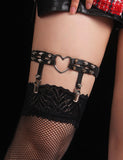 Leather Adjustable Stud Punk Leg Loop Garter Clip
