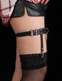 Leather Adjustable Stud Punk Leg Loop Garter Clip