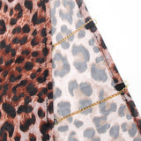 Leopard Egypt Print Mesh Lace Side Slit Sexy Lingerie With Chains