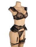 Sexy Lace Garter Bra Panty Egypt Set