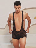 Black Men Sexy Lace Bodysuit