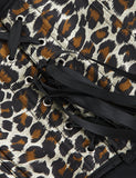 9 Pieces Plastic Bones Leopard Print Off Shoulder Palace Style Zippered Corset Egypt