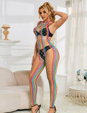Halter Sexy Egypt Backless Colorful Hollow Out Bodystocking