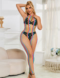 Halter Sexy Egypt Backless Colorful Hollow Out Bodystocking