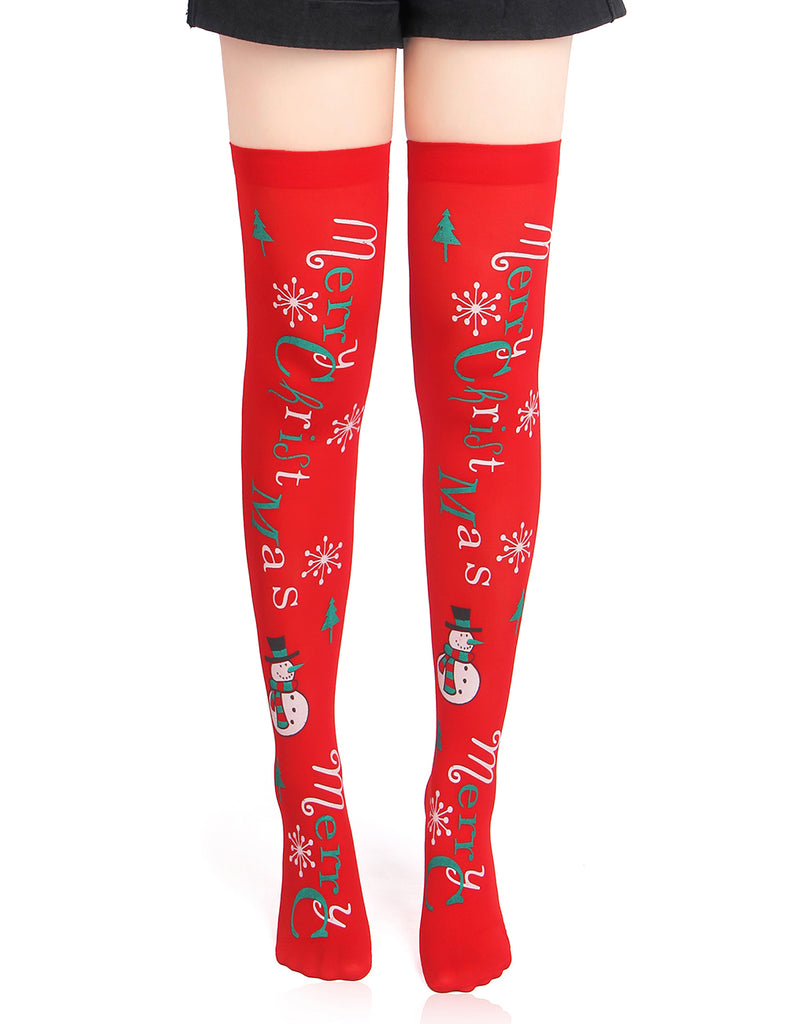 Red Christmas Print Mesh stockings Egypt
