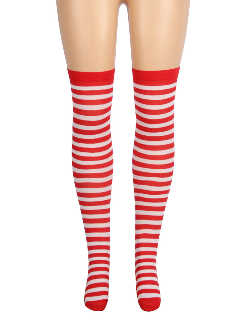 Christmas Egypt Green & Red Striped Mesh Stockings