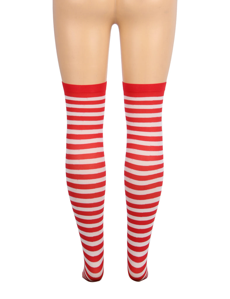 Christmas Egypt Green & Red Striped Mesh Stockings