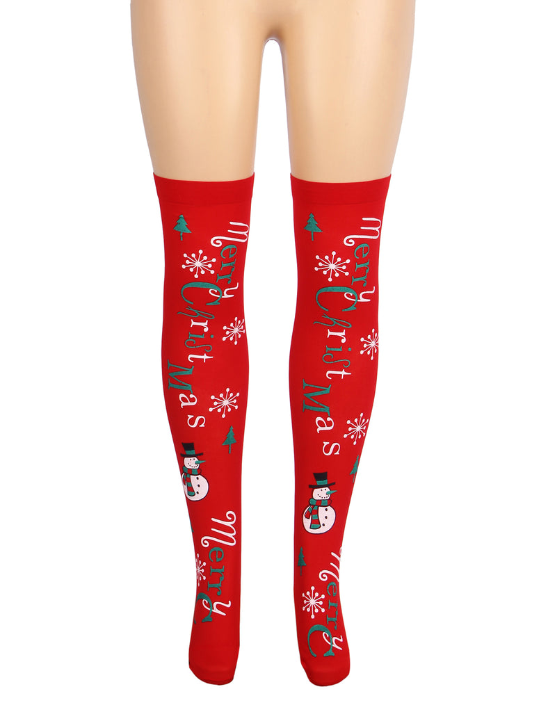 Red Christmas Print Mesh stockings Egypt