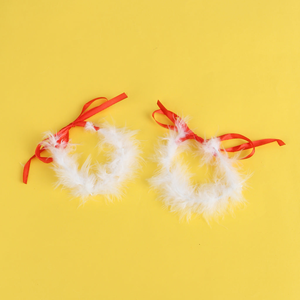 Red Sexy Bow Plush Decoration Suspender Fishnet Bodystocking