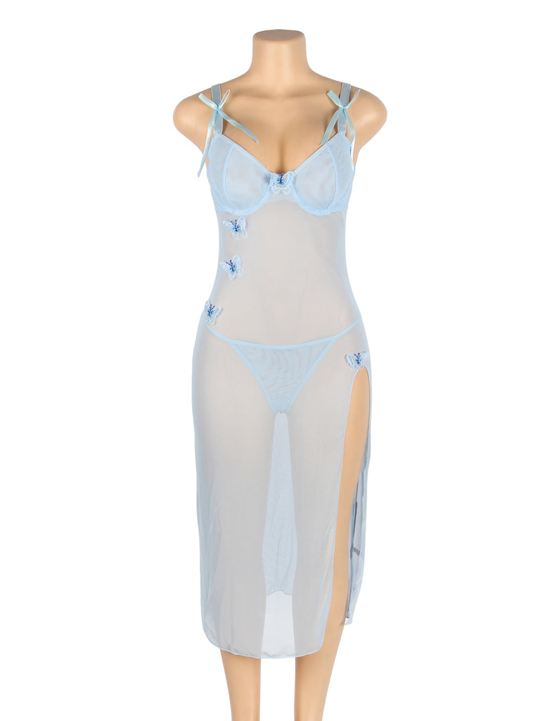 Sexy See Through Mesh Butterfly Backless Long Lingerie Egypt Dress