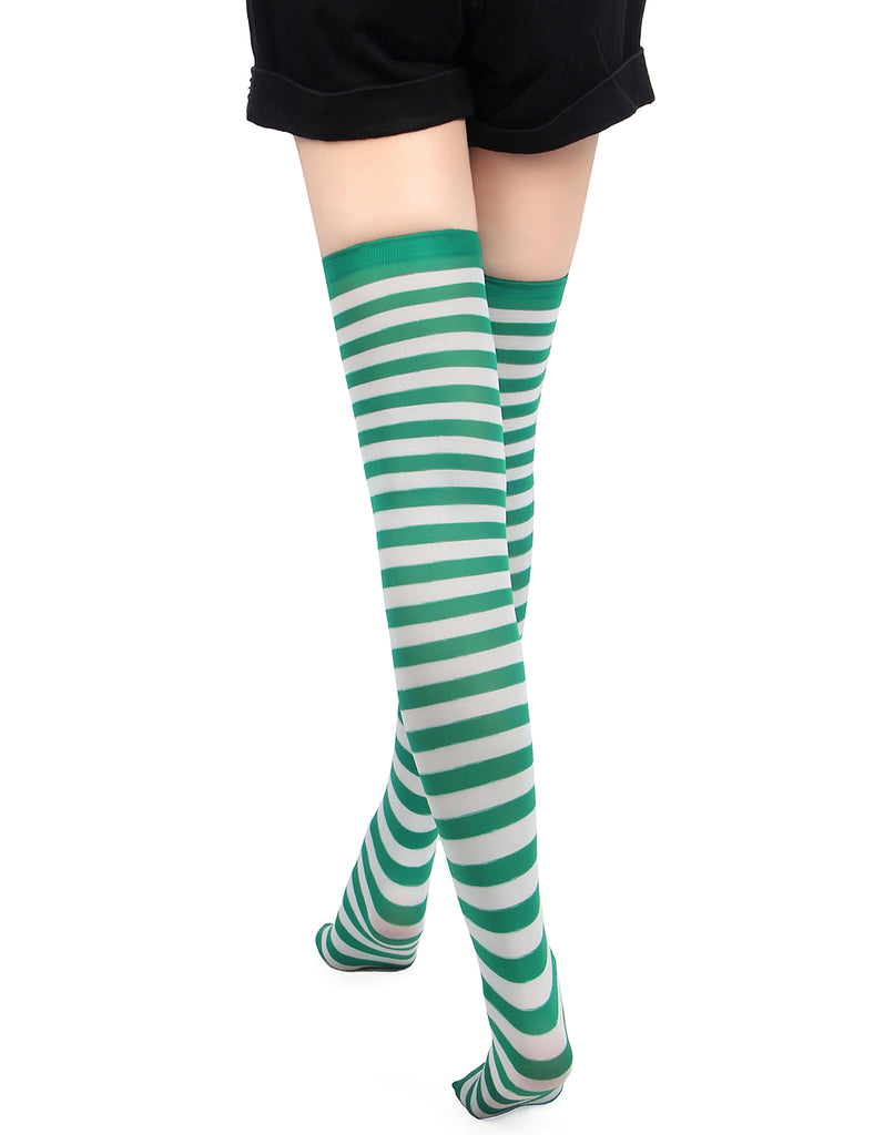 Christmas Egypt Green & Red Striped Mesh Stockings