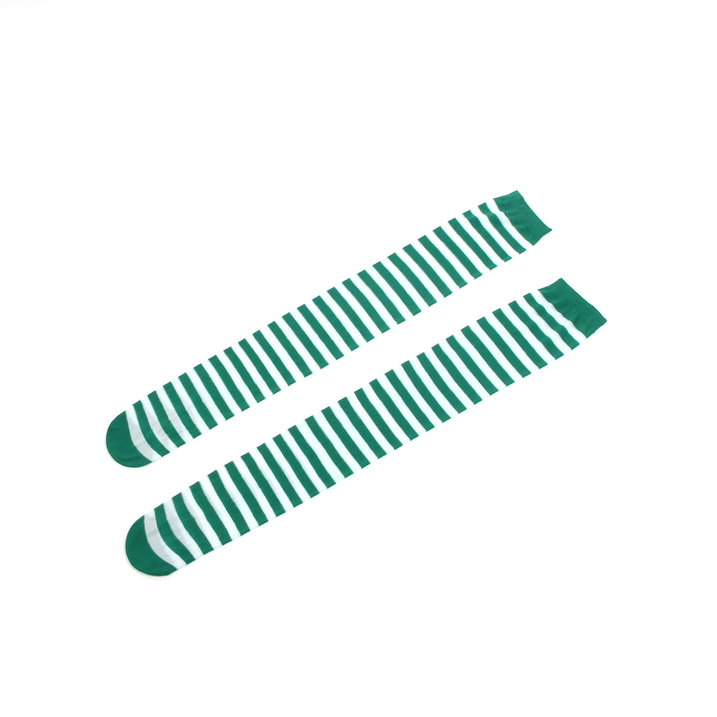 Christmas Egypt Green & Red Striped Mesh Stockings