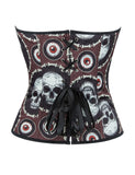 12 Pieces Plastic Bones Black Sexy Skull Print Lace Up Halloween Corset