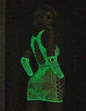 White Sexy Egypt Jacquard Hollow Out Luminous Glow In The Dark Bodystocking Egypt