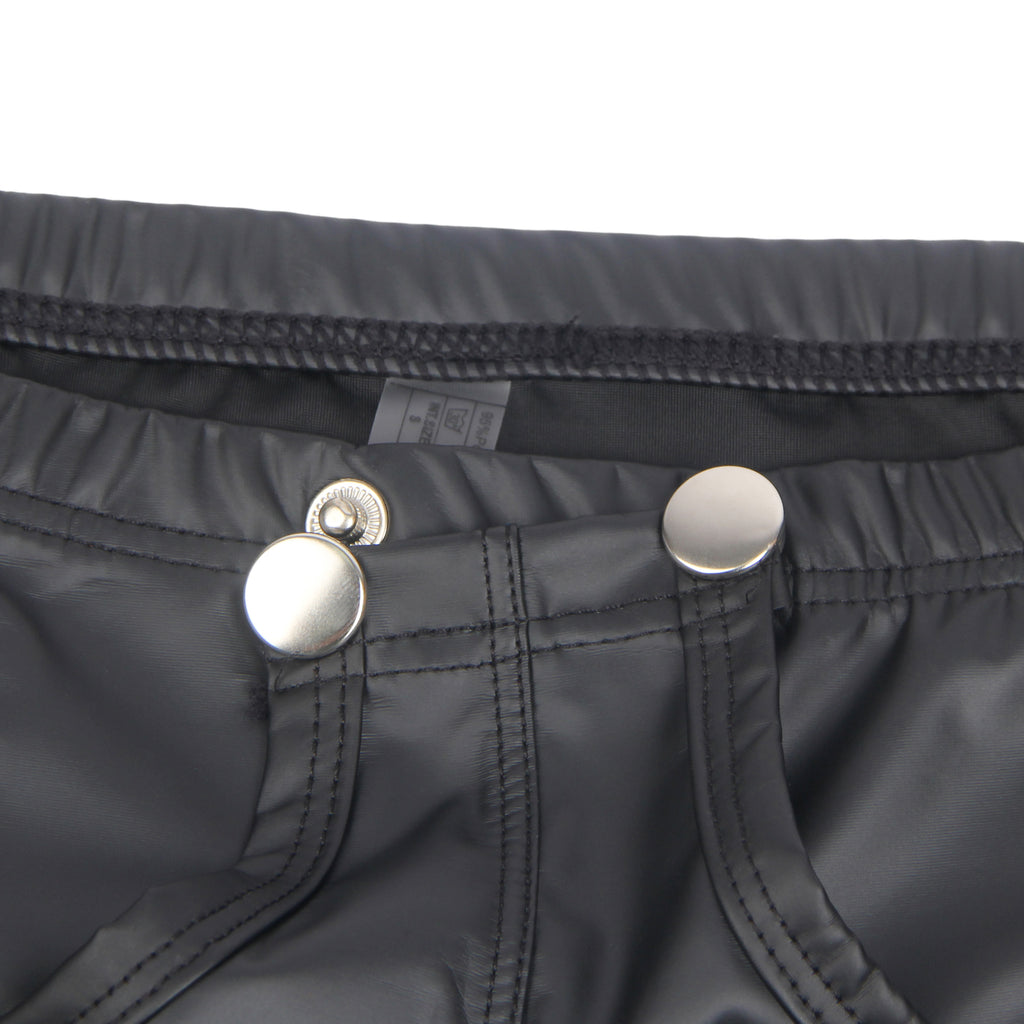 Black Sexy PU Leather Open Crotch Men Boxer Egypt