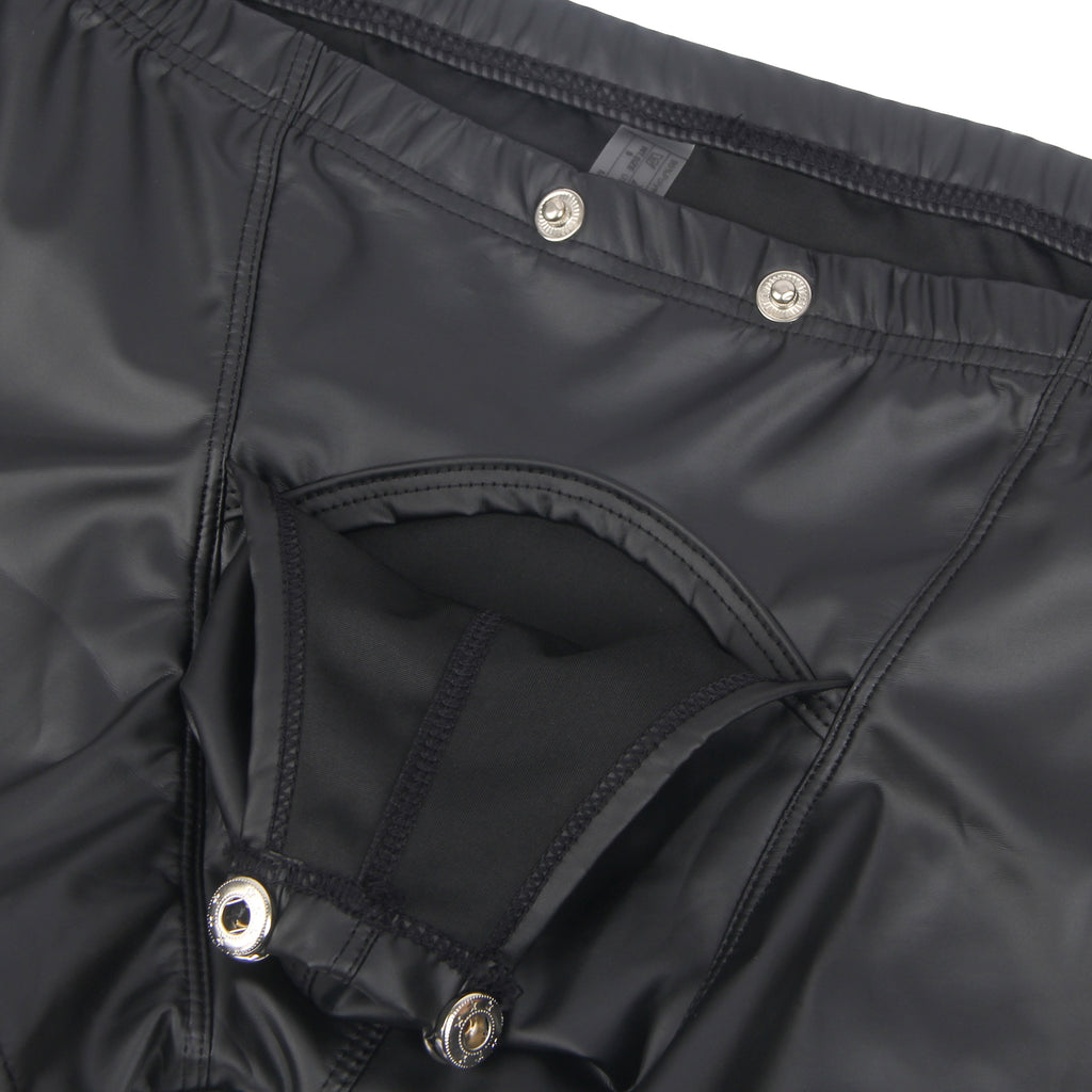 Black Sexy PU Leather Open Crotch Men Boxer Egypt