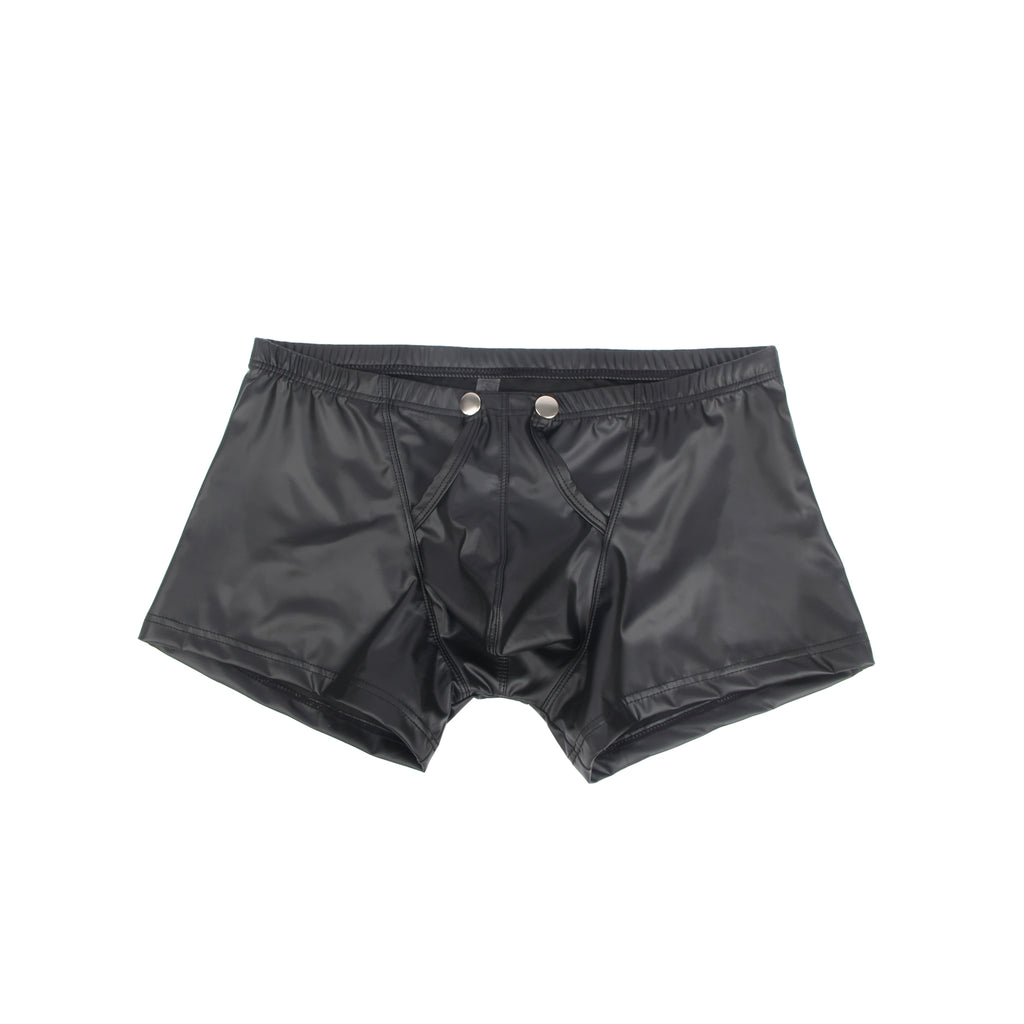 Black Sexy PU Leather Open Crotch Men Boxer Egypt