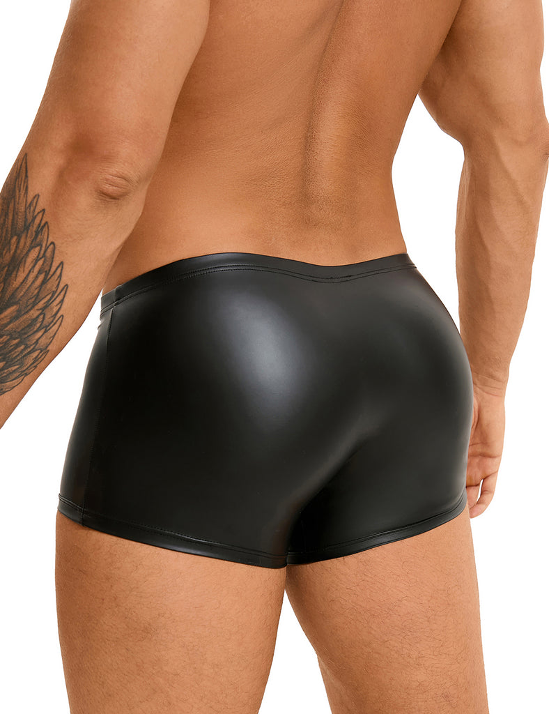 Black Sexy PU Leather Open Crotch Men Boxer Egypt