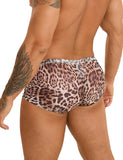 Sexy Mesh Men Boxer With Leopard Print