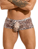 Sexy Mesh Men Boxer With Leopard Print