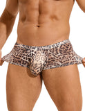 Sexy Mesh Men Boxer With Leopard Print