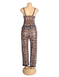 Sexy Leopard Egypt Lace Suspender Pajama Set