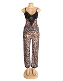 Sexy Leopard Egypt Lace Suspender Pajama Set