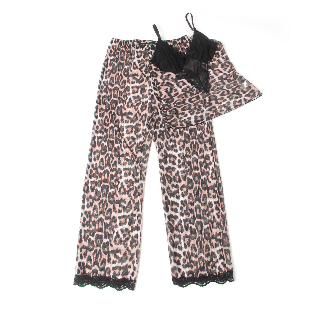 Sexy Leopard Egypt Lace Suspender Pajama Set