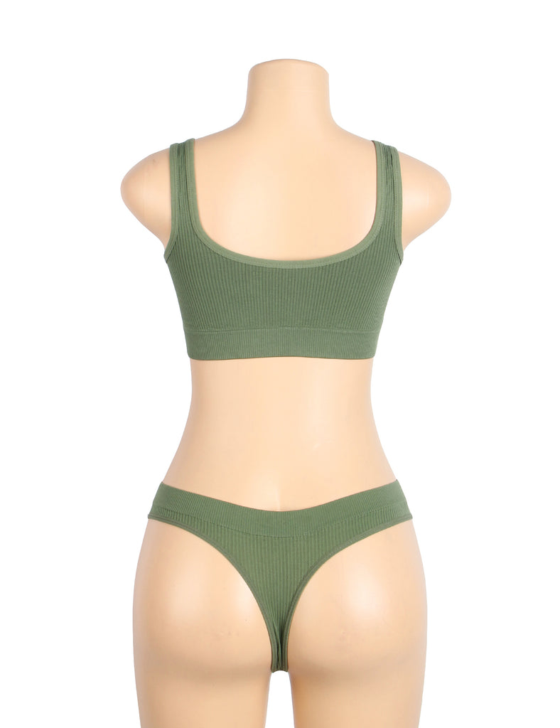 Sexy Hollow Heart Buckles Knitted Seamless Bra Set Egypt