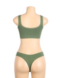 Sexy Hollow Heart Buckles Knitted Seamless Bra Set Egypt