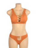 Sexy Hollow Heart Buckles Knitted Seamless Bra Set Egypt