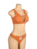 Sexy Hollow Heart Buckles Knitted Seamless Bra Set Egypt