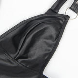 Black Sexy Egypt Bondage Faux Leather Lingerie